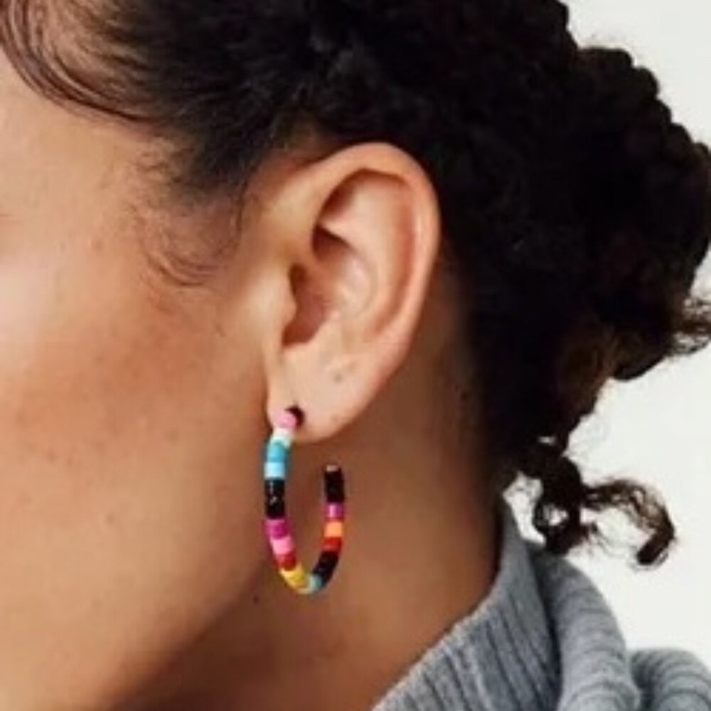 Roxanne Assoulin Midnight Rainbow Hoop Earrings - Picture 3 of 5